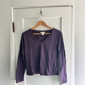 Athleta Women's Long-Sleeve V-Neck Top — Plum Purple
